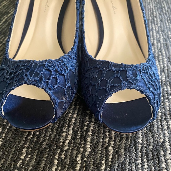 PARADOX LONDON Blue Peep Toe Low Heels. Size 6.5 - Picture 8 of 8